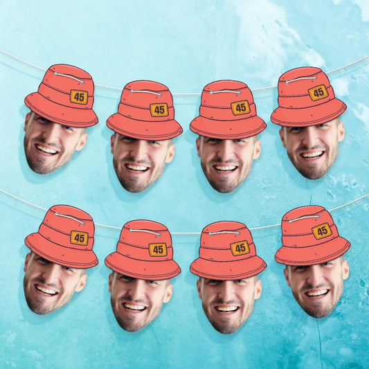 Personalised Birthday Bucket Hat Face Bunting