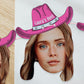 Personalised Hen Party Cowboy Hat Face Bunting