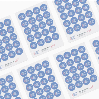 Circular Pre Cut Logo Sticker Paper Sheets