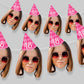 Personalised Birthday Party Hat Face Bunting