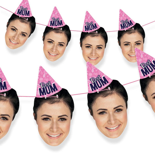 Personalised Mother's Day Party Hat Face Bunting