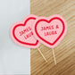 Valentine's Day Love Heart Cake Toppers 12 pack