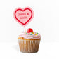 Valentine's Day Love Heart Cake Toppers 12 pack