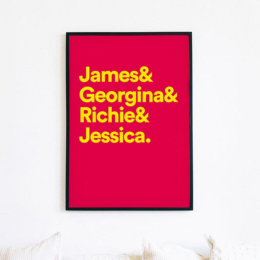 Mother's Day Personalised Names Poster