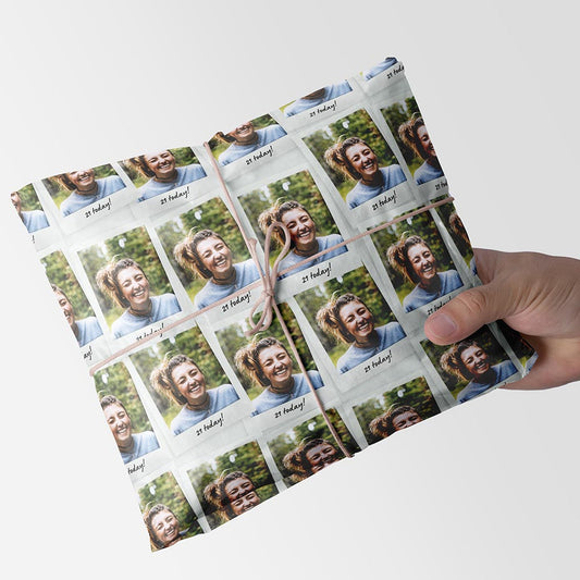 Instant Photo Style Personalised Wrapping Paper