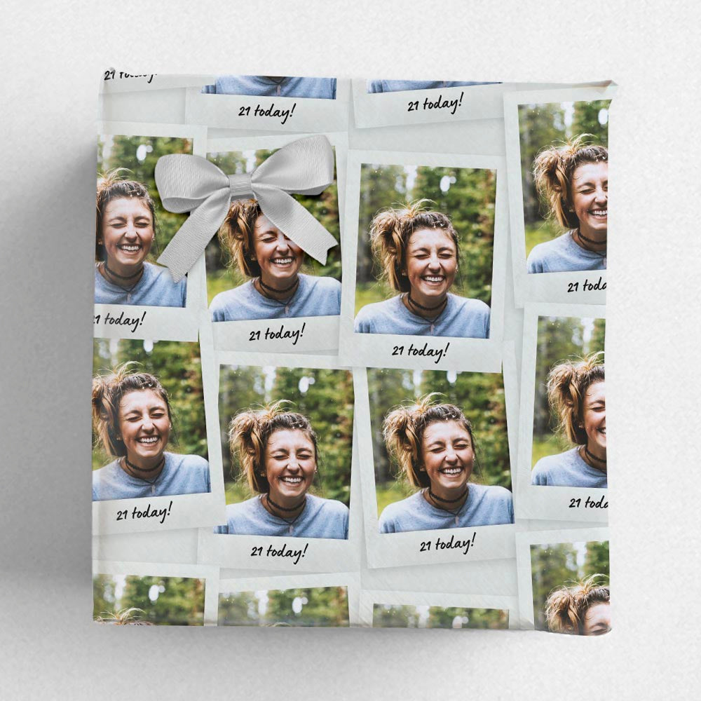 Instant Photo Style Personalised Wrapping Paper