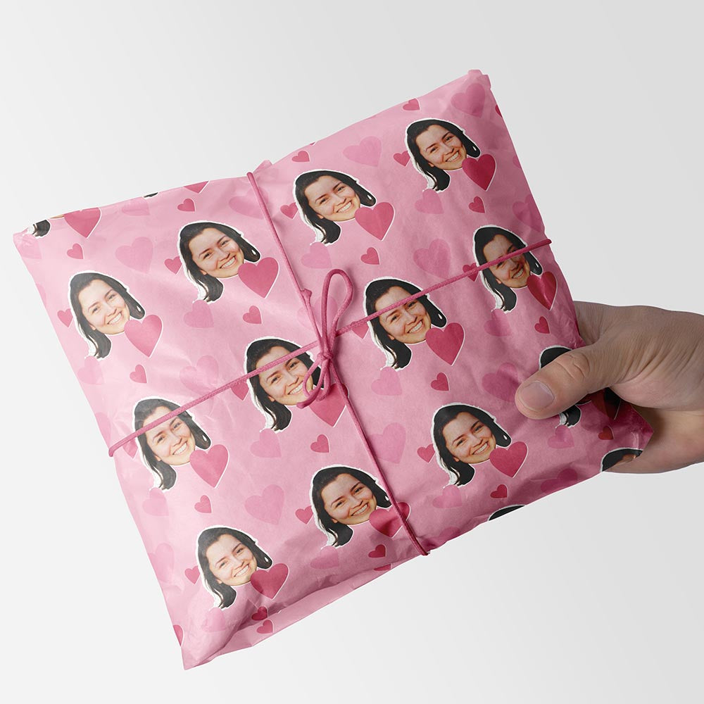 Personalised Photo Hearts Valentines Wrapping Paper