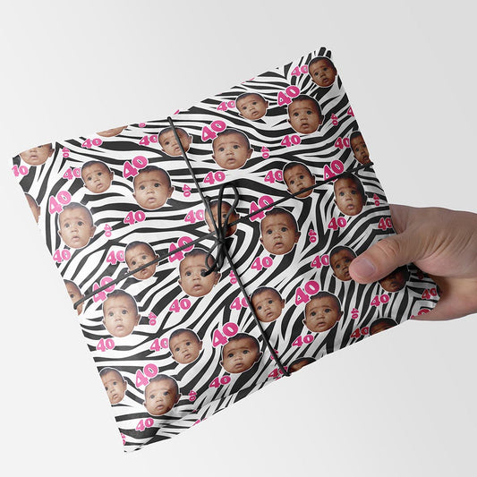 Personalised Zebra Pattern Birthday Wrapping Paper