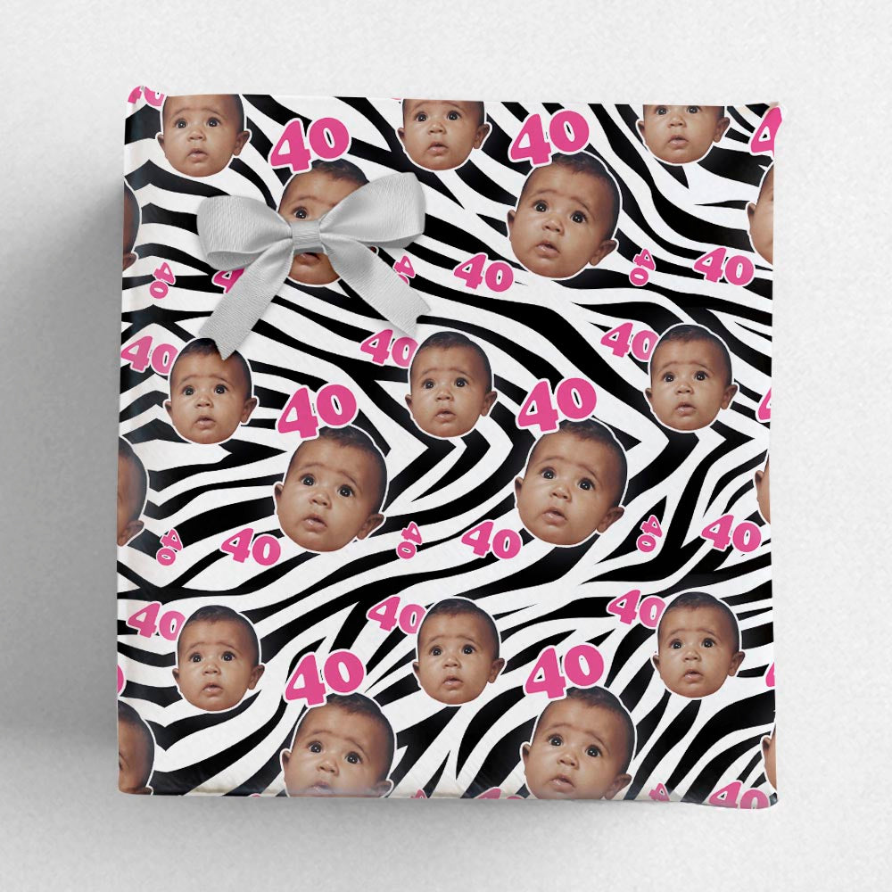 Personalised Zebra Pattern Birthday Wrapping Paper