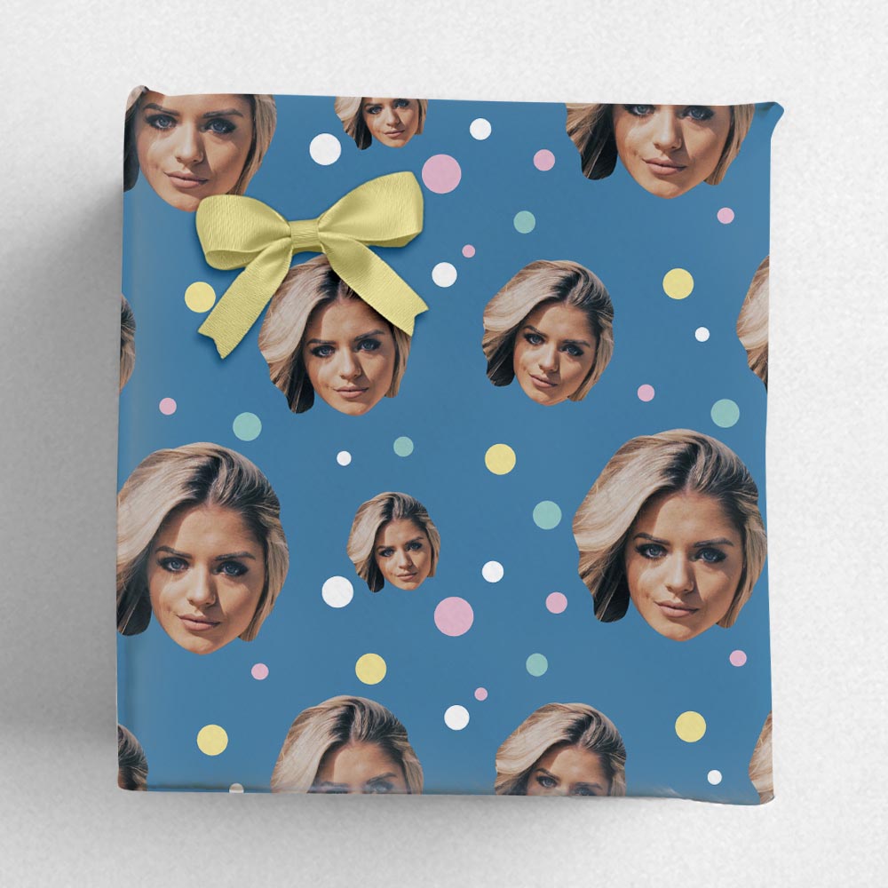 Personalised Faces and Dots Wrapping Paper