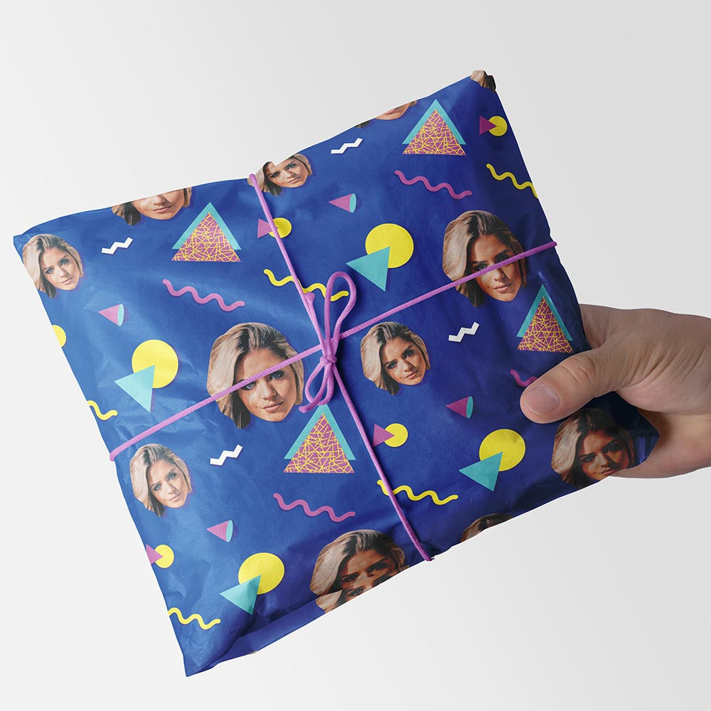 Personalised 80s style Photo Wrapping Paper