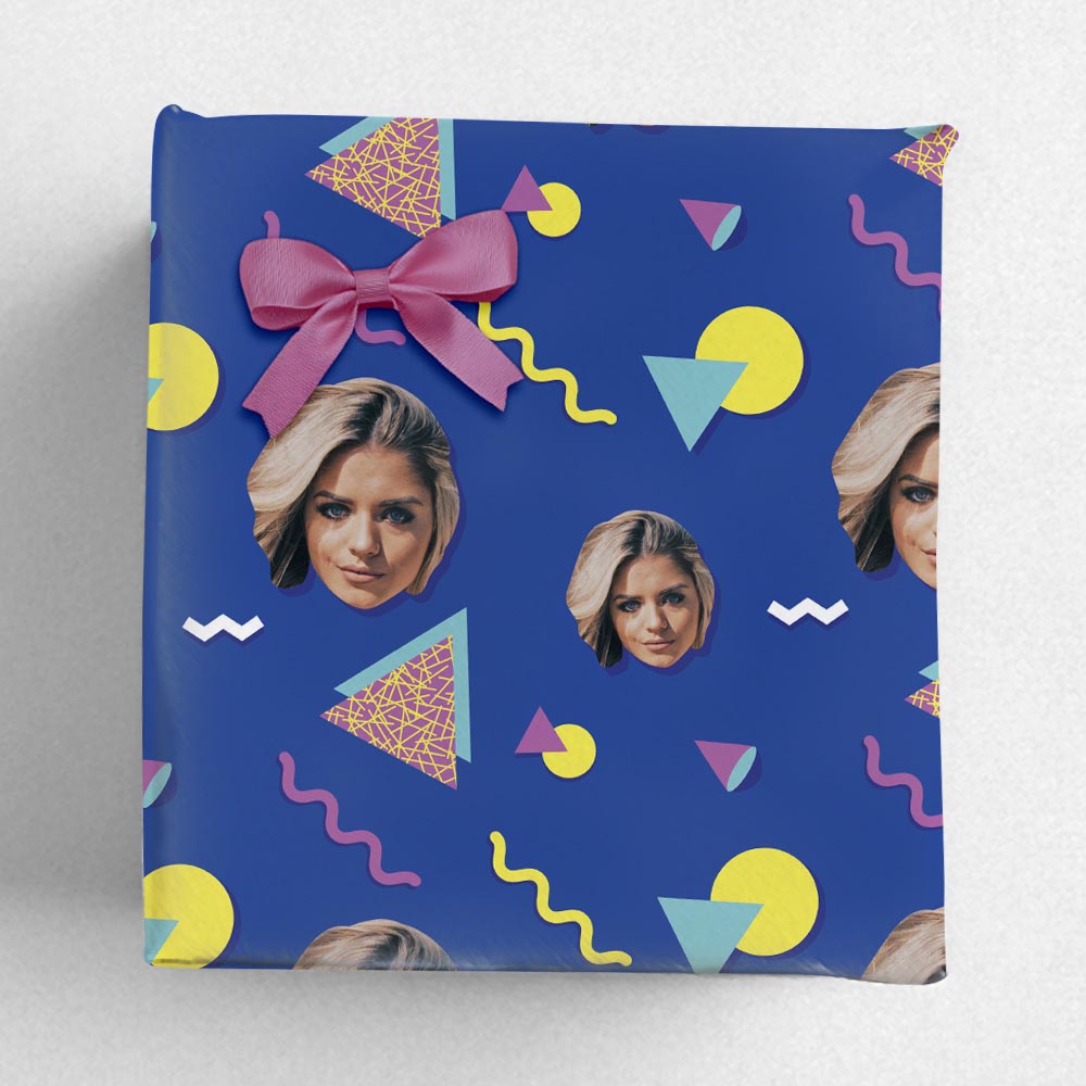 Personalised 80s style Photo Wrapping Paper